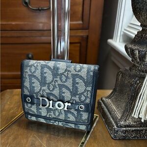 Dior Navy and Charcoal Monogram Wallet